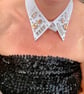 Luxe White & Champagne Detachable Statement Collar - Upcycled Neckcessory - Image 5