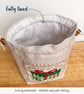 Double Sided Fabric Christmas Gift Bag – Star and Bauble Motif  - Image 4