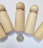 5 x  STRAIGHT  body 9cm   LARGE peg dolls birch wood  