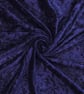 crushed velvet fabric material navy dark blue 1 metre stretch soft 