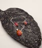 Coral and Pink Fused Glass Stud Earrings and Pendant Set - Image 7