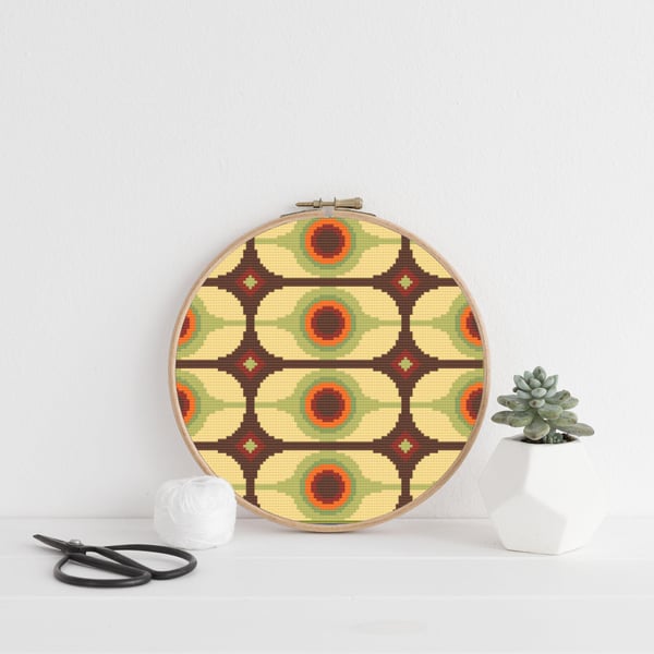 Retro Seventies Groove Cross Stitch Pattern (PDF Download)