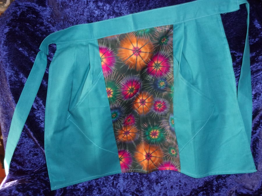 REDUCED PRICE Three Panel Half Apron with Firework Design