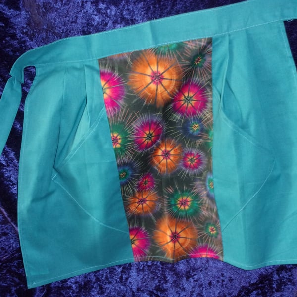 REDUCED PRICE Three Panel Half Apron with Firework Design