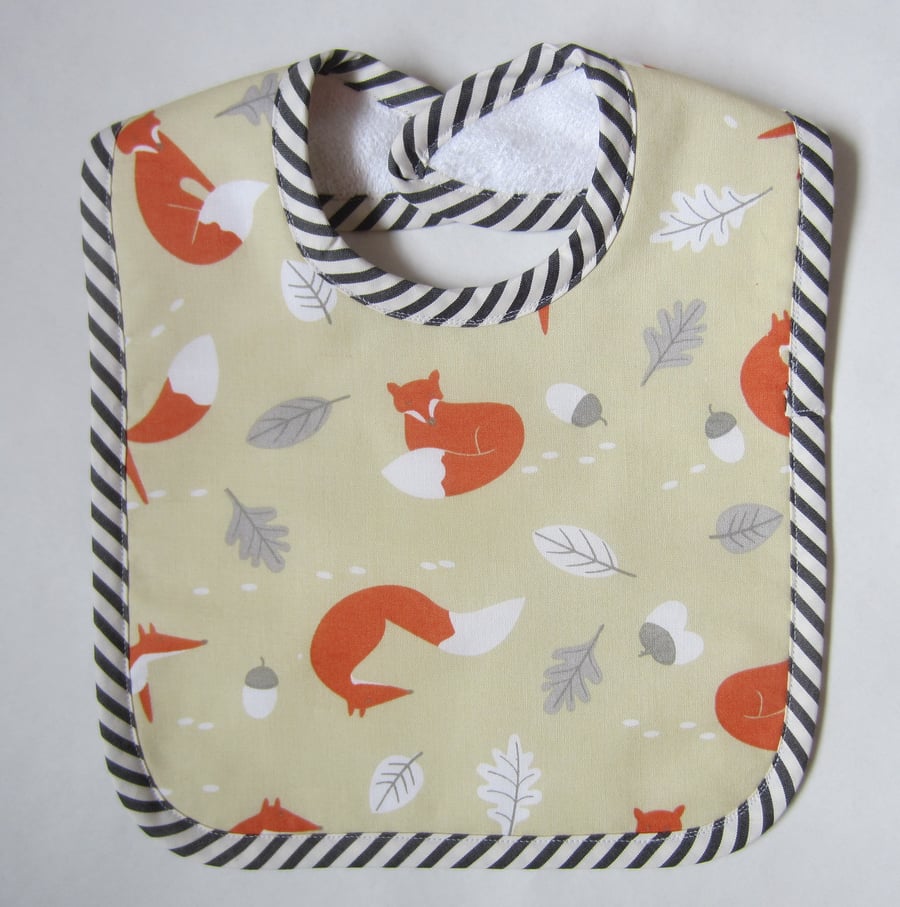 Babies Fox Bib with Velcro Fastening