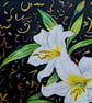 White Lilly  Botanical Watercolour Original Painting - Image 5