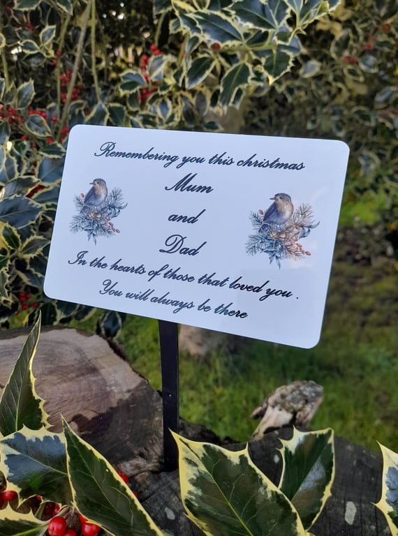 Christmas Memorial Plaque Grave Plaque Xmas Grave Marker Christmas Grave Ornamen