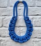 Chunky Woven Cotton Cord Necklace - Royal Blue