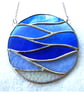 Making Waves Blue Stained Glass Suncatcher Handmade Ring Sea - Image 6