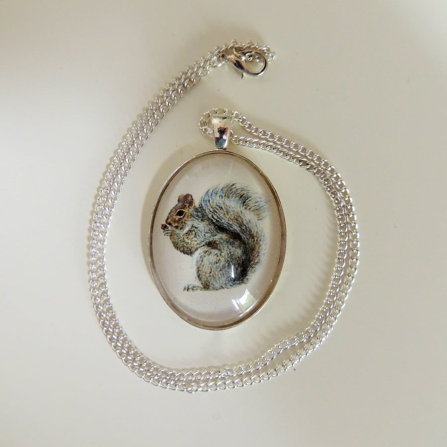 Grey Squirrel Pendant Necklace - Simply Silver Style