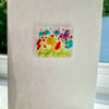 Fused glass meadow flowers card