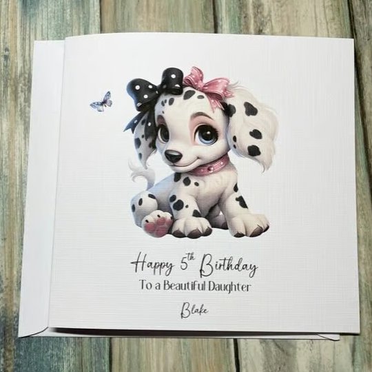 Dalmatian Birthday Card for Girl Happy Birthday Daughter Granddaughter Niece