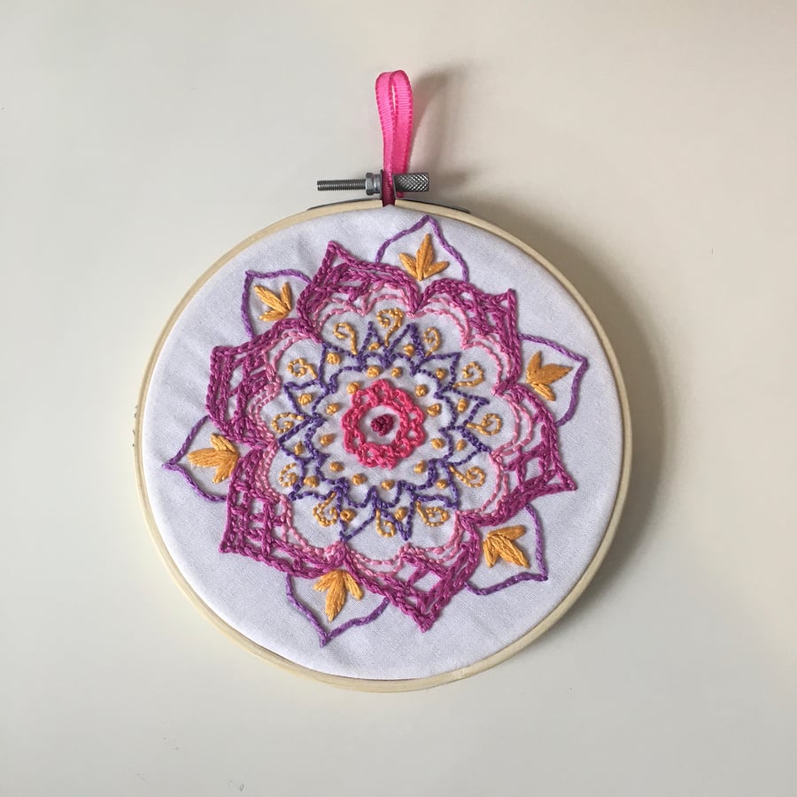 Mandala hand embroidered picture 