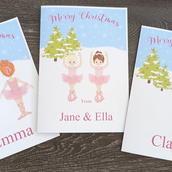 Dance Teacher Christmas Cards Set of 4 - personalised