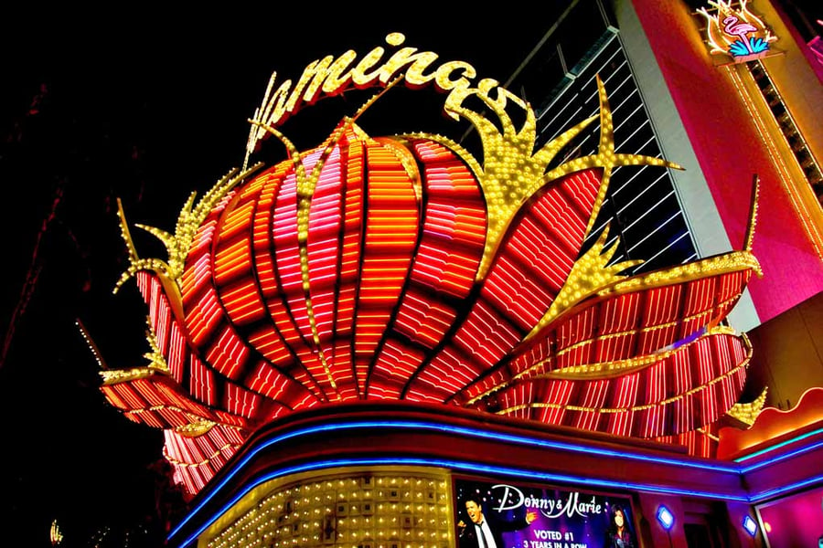 Flamingo Las Vegas Hotel Neon Lights America Photograph Print