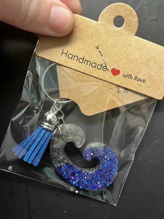 Resin Initial Keyring - G