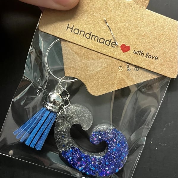 Resin Initial Keyring - G