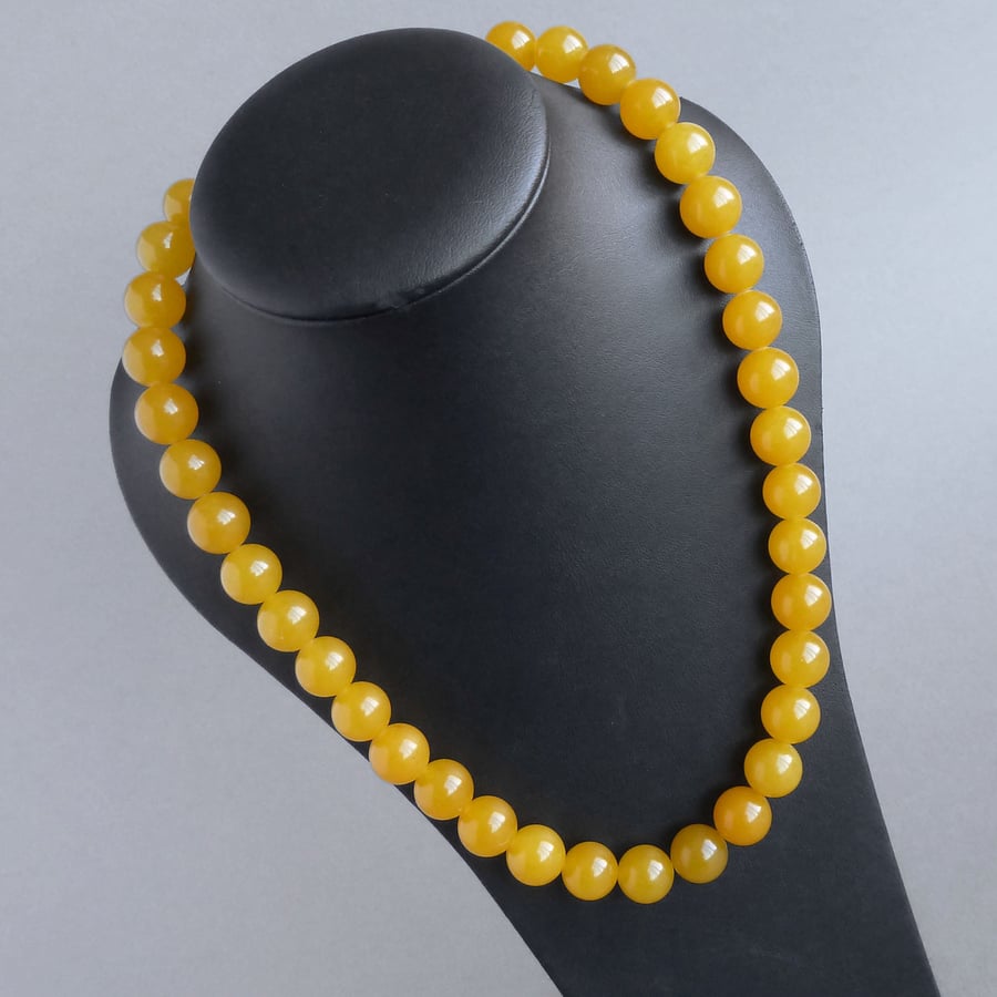 Chunky Mustard Necklace - Sunflower Yellow Jewellery - Mother of the Bride Groom