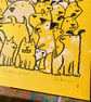Yellow Dog Ears unframed screen print by Jo Brown Happy Tomato - Image 4