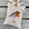 ROBIN DECORATION - taupe stripes