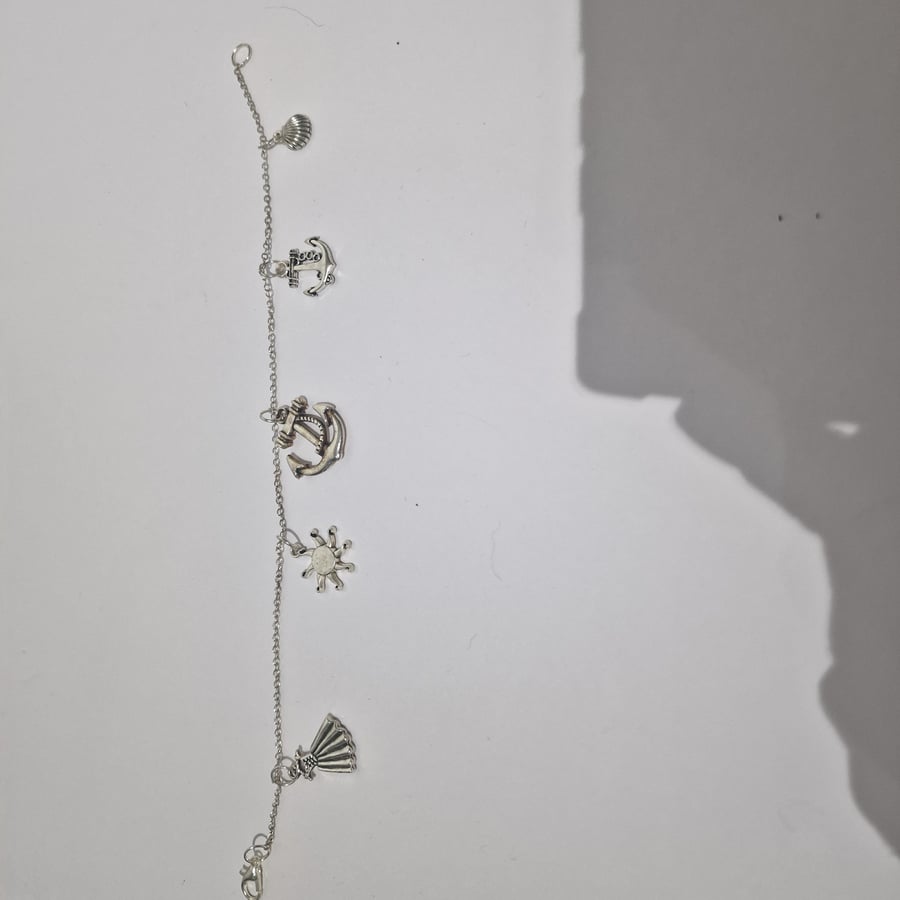 Sea charm silver bracelet