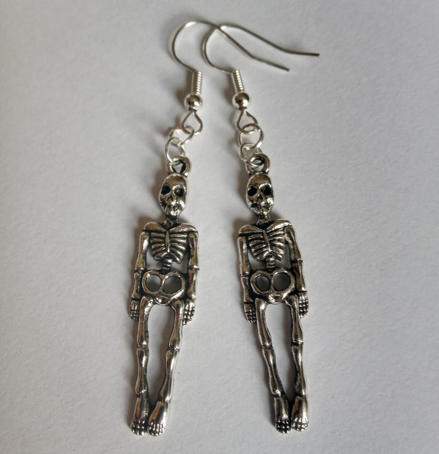 Skeleton Earrings Gothic Halloween Drop Dangle Earrings
