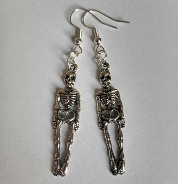 Skeleton Earrings Gothic Halloween Drop Dangle Earrings