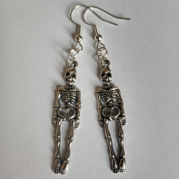 Skeleton Earrings Gothic Halloween Drop Dangle Earrings