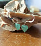Sterling Silver Facetted Aventurine Heart Earrings - Image 1