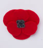 Red poppy flower brooch - Image 3