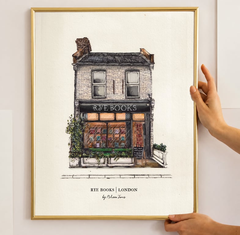 Rye Books, London Print - Independent Bookshop Illustration - London Wall Art