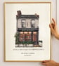 Rye Books, London Print - Independent Bookshop Illustration - London Wall Art