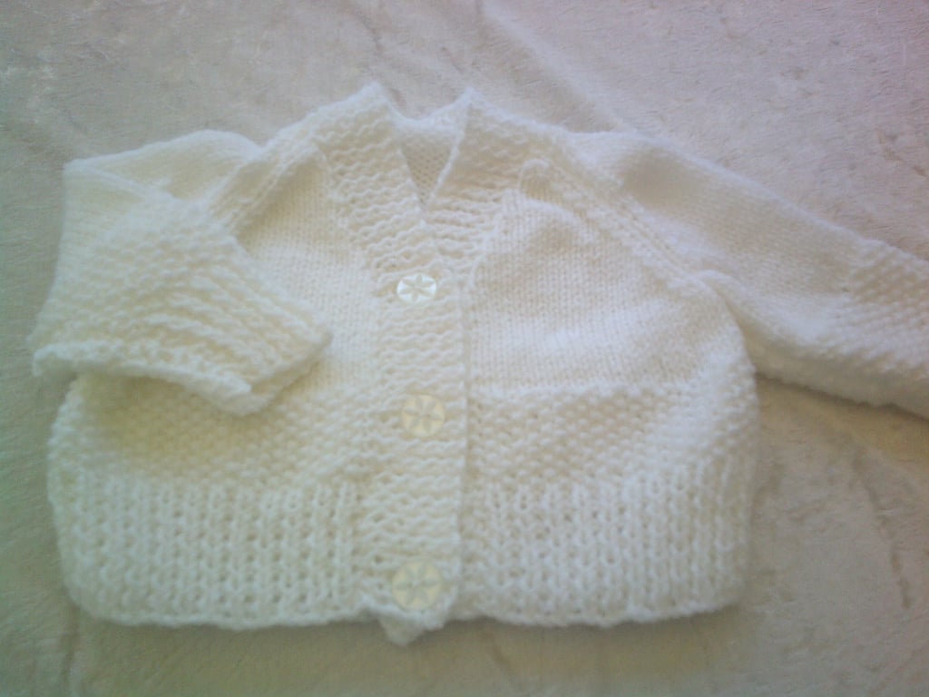 16 inch white V Neck Cardigan