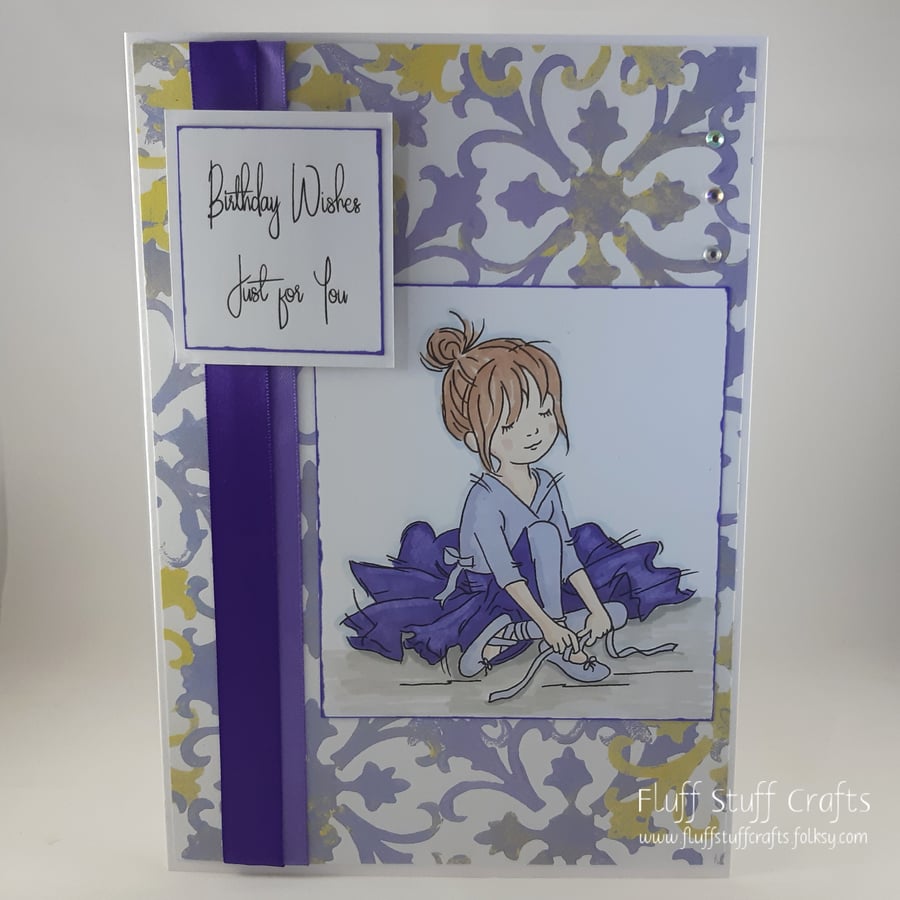 Handmade ballerina birthday card