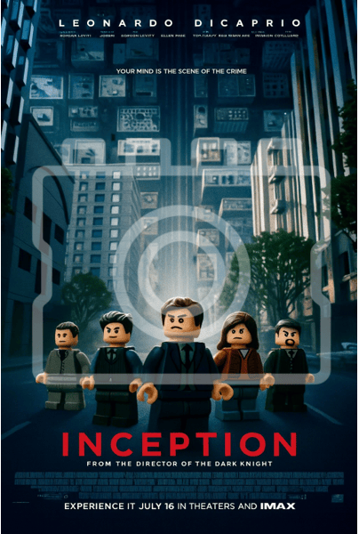 INCEPTION - LEGO-Inspired A4 Movie Poster Print - Ready to Frame