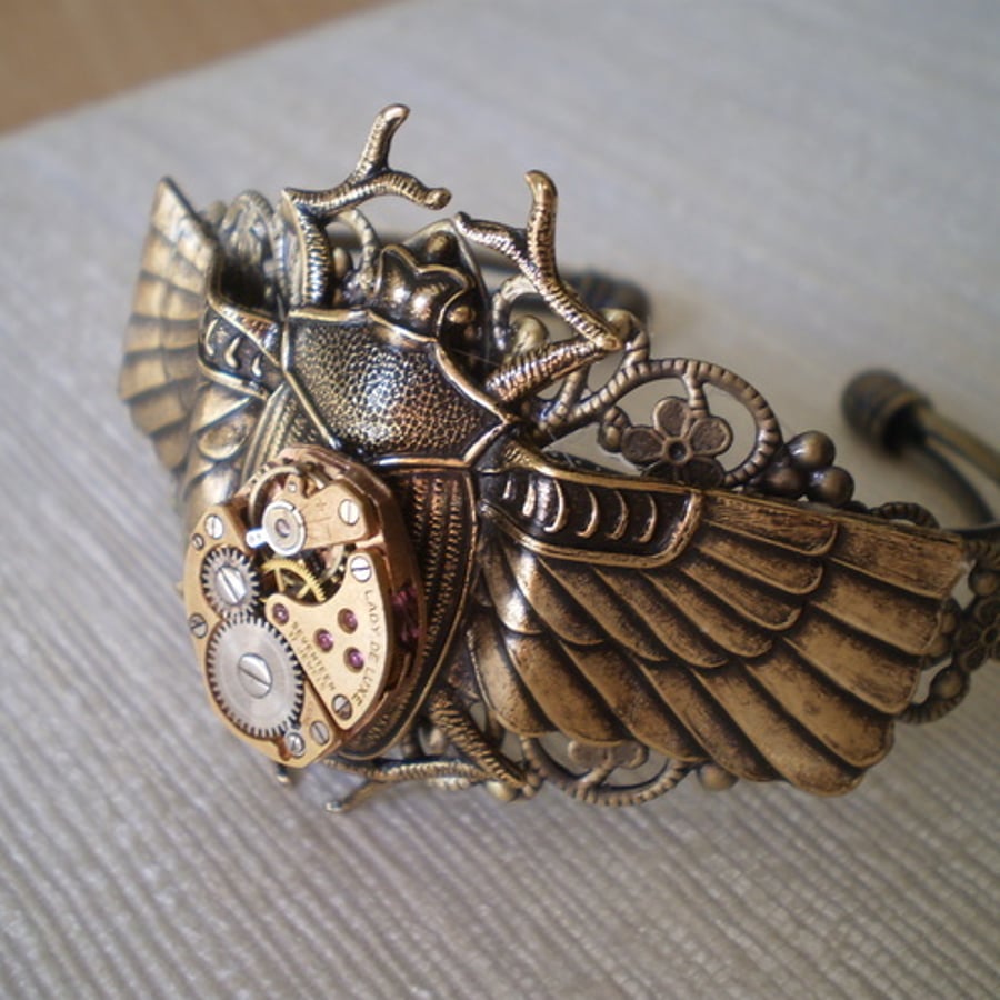 Steampunk Bracelet/Cuff "Sacred Scarab"