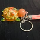 Alphabet bead turtle keyring