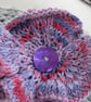 Lilac Purple Knitted Flower Corsage - Image 1