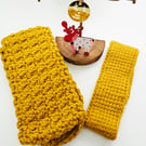 Gift Set - Chunky Gold Scarf & Ear Warmer