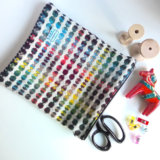 Staithes Paintbox Handwoven Zipped Pouch