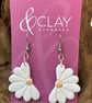 White Daisy Floral Drop Earrings