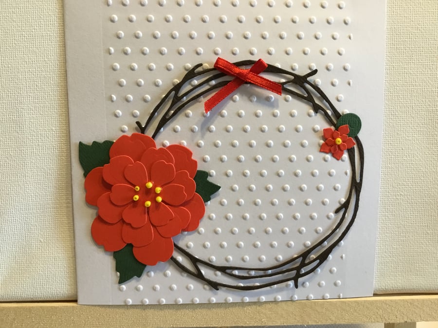Pack of four Christmas wreath cards