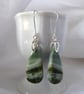 Sterling Silver and Serpentine Teardrop Earrings
