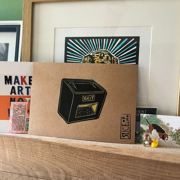 Grit Bin Lino Print