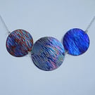 Coloured Titanium Disc and Sterling Silver Necklace - UK Free Post