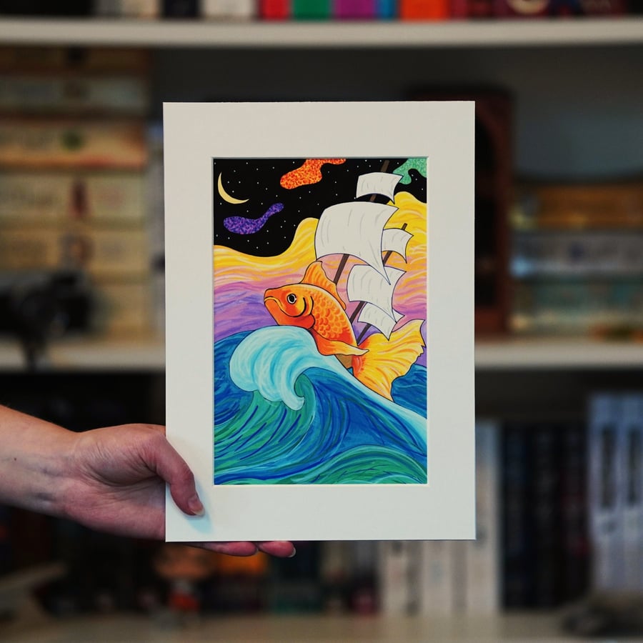 Goldfish Ship Original Art Print