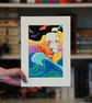 Goldfish Ship Original Art Print