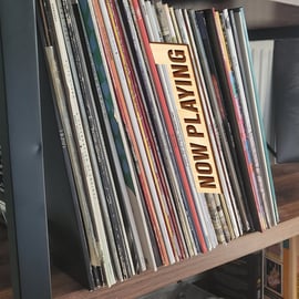 Now Playing Divider For Vinyl Records - Now Spinning Place Holder Label, Retro 