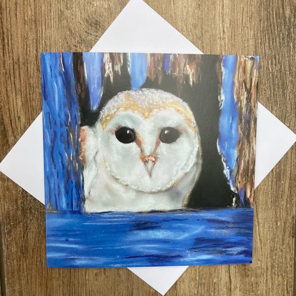 ‘Peekaboo’ - gorgeous owl greeting card designed by British artist