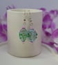 Murano Style Pink and Blue Floral Earrings - Image 1